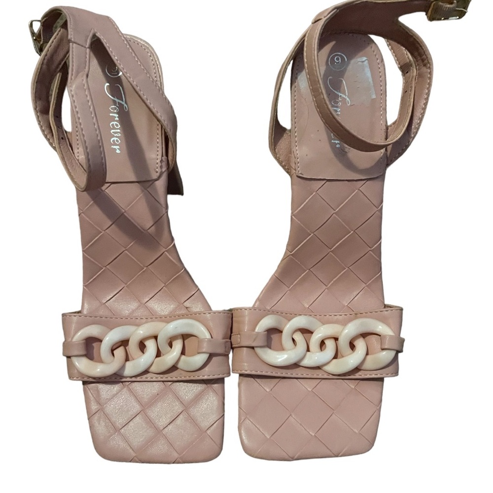 Pink mauve ankle strap high heels